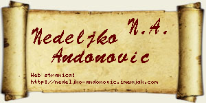 Nedeljko Andonović vizit kartica